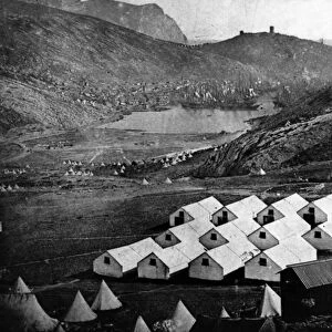 British Army Camp at Balaclava, 1855 (b / w photo)