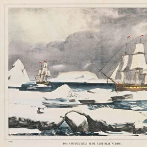 British polar explorer Captain Ross expedition to Antarctica, published by J
