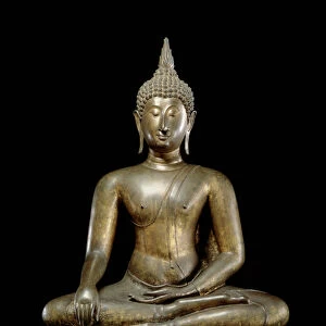 Buddha at the Moment of Victory, Sukhothai style (leaded bronze)