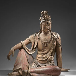 Buddhist deity Guanyin, Shanxin, China, 1100-1200 (Painted and gilded wood)