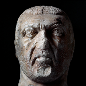 Bust of Diocletian, Roman Emperor from 284 to 305. (Marble sculpture)