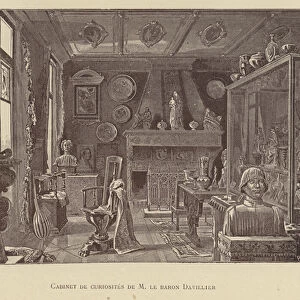 Cabinet of curiosities of Baron Davillier (engraving)