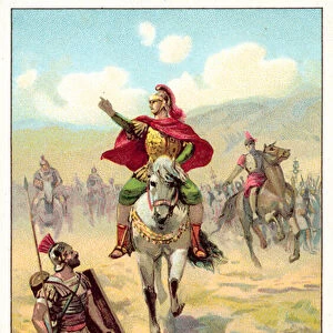 Caesar crossing the Rubicon, 49 BC (chromolitho)
