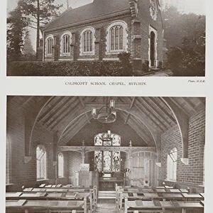 Caldicott School Chapel, Hitchin, The Interior (b / w photo)