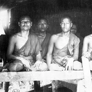 Cambodian monks - photography, late 19th century