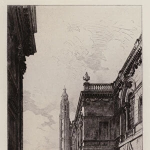 Cambridge: The Senate House and University Library (etching)