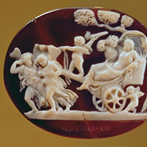 Cameo of Dionysus on a chariot pulled by Pysche (onyx and sardonyx)