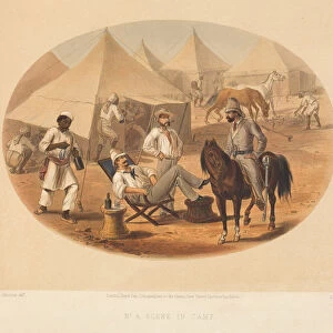 Camp scene, Indian Mutiny, 1857-1858 circa (coloured lithograph)