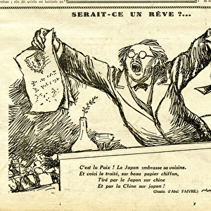 Candide, Satirique en N & B, 1932_3_3: Japan, China, Peace Illustration by Abel Faivre