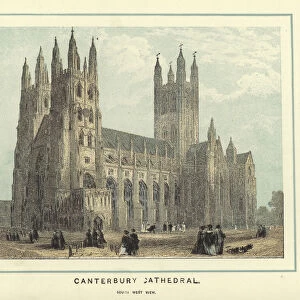 Canterbury Cathedral, south west view (colour litho)
