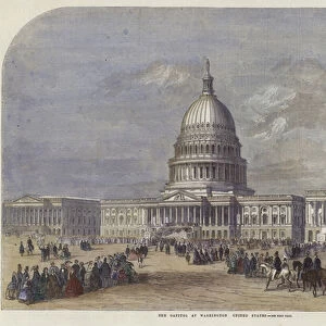 The Capitol at Washington (coloured engraving)