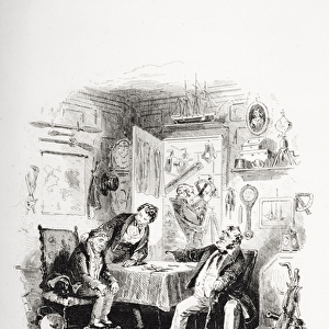 Captain Cuttle consoles his friend, illustration from Dombey and Son by Charles Dickens