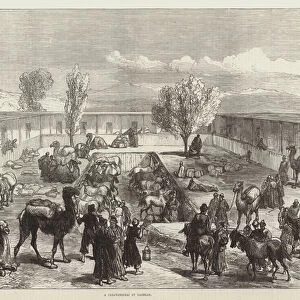 A Caravanserai at Kashgar (engraving)