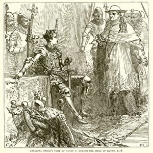 Cardinal Ursinis Visit to Henry V during the Siege of Rouen, 1418 (engraving)