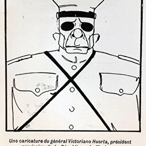 Caricature of General Victoriano Huerta (1854-1916) Acting President of the Republic of