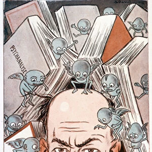 Cartoon by Sigmund Freud "Le qui fait comprendre les vampires"