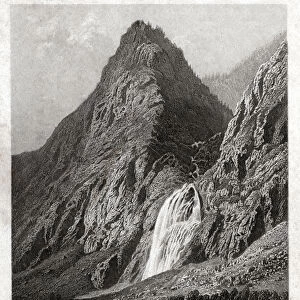 Cascade de Pissevache. (engraving, circa 1830)