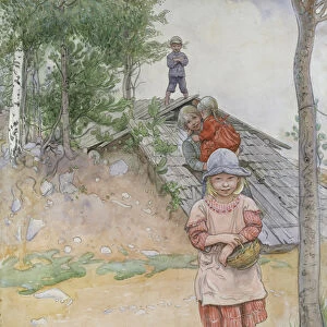 By the cellar, 1917 (watercolour)