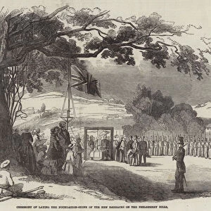 Ceremony of Laying the Foundation-Stone of the New Barracks on the Neilgherry Hills (engraving)