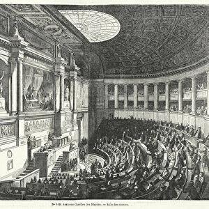 Chamber of Deputies, lower house of the French parliament from 1814 until the Revolution of 1848 (engraving)
