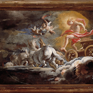 The chariot of the sun Painting by Domenico Piola (1627-1703) Dim 58x78 cm Genes