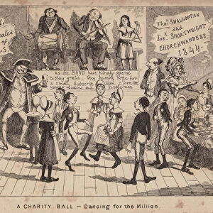 A Charity Ball - dancing for the million; cartoon (engraving)