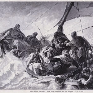 Charlemagnes sea voyage (engraving)