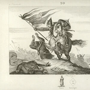 Charles Martel at the Battle of Tours, 732 (engraving)