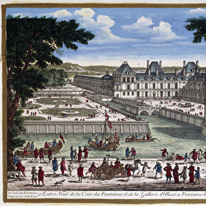 Chateau de Fontainebleau - engraving by Perelle, 1680