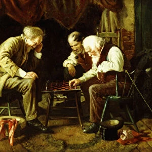 The Chess Game, (oil on canvas)