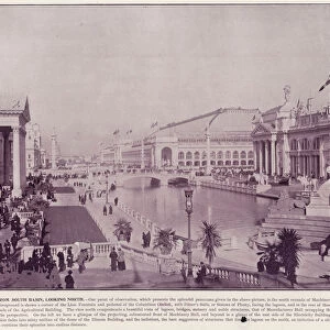 Chicago Worlds Fair, 1893: View from South Basin, looking North (b / w photo)