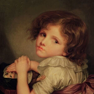 Child with a Doll (oil on canvas)
