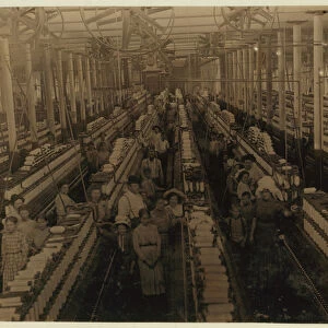 Children working in the spinning room at Magnolia Cotton Mills, Mississippi, 1911