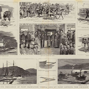 The China Squadron at Port Hamilton, Corea, and at Port Arthur, the Chinese Naval Station (engraving)