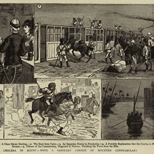 The Cholera in Egypt, with a Sanitary Cordon of Mounted Constabulary (engraving)