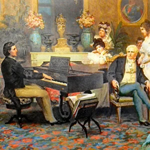 Chopin Playing the Piano in Prince Radziwils Salon