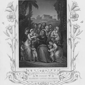 Christ blessing little children (engraving)
