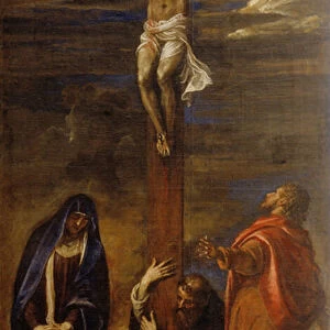 Christ on the Cross with the Virgin, Saint John and Saint Dominic (oil on canvas)