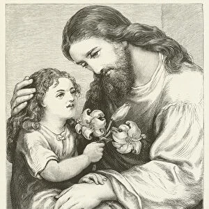 Christ receiving a child (engraving)