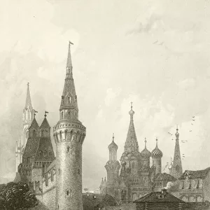 The Church of Vasili Blagennoi (engraving)