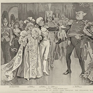 "Cinderella, "the Pantomime at Drury Lane Theatre, the Ballroom Scene (litho)
