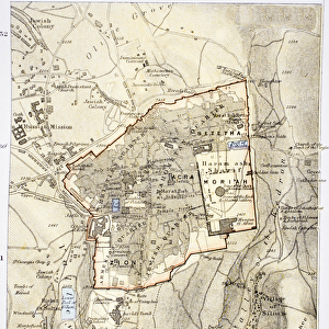 City Map of Jerusalem in the 1890s, from The Citizens Atlas of the World