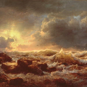 Clearing Up - Coast of Sicily, 1847 (oil on canvas)