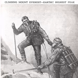 Climbing Mount Everest, illustration from Newnes Pictorial Book of Knowledge, c