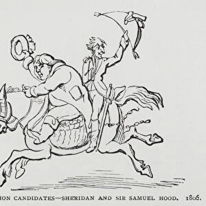 Coalition Candidates, caricature of English politicians Richard Brinsley Sheridan and Sir Samuel Hood, the successful candidates in the Westminster constituency in the 1806 general election (engraving)