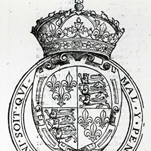 Coat of Arms of Queen Elizabeth I (woodcut)