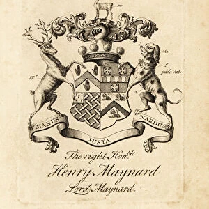 Coat of arms of the Right Honourable Henry Maynard, Lord Maynard, 4th Baron Maynard, died 1742