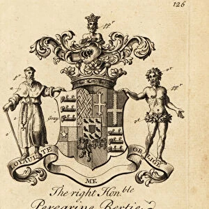 Coat of arms of the Right Honourable Peregrine Bertie, Baron Willoughby of Eresby, Marquis of Lindsay, 2nd Duke of Ancaster and Kesteven, 1686-1742