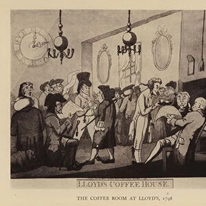 Coffee room at Lloyds Coffee House, London, 1798 (engraving)
