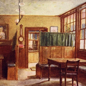 Coffee-room of Old Bell Inn, Holborn, 1897 (colour litho)